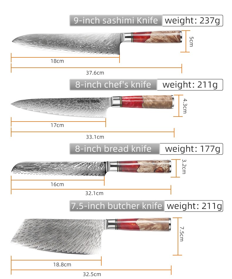 9CR18MOV CORE STEEL KNIFE SET FOR HOME USED detail