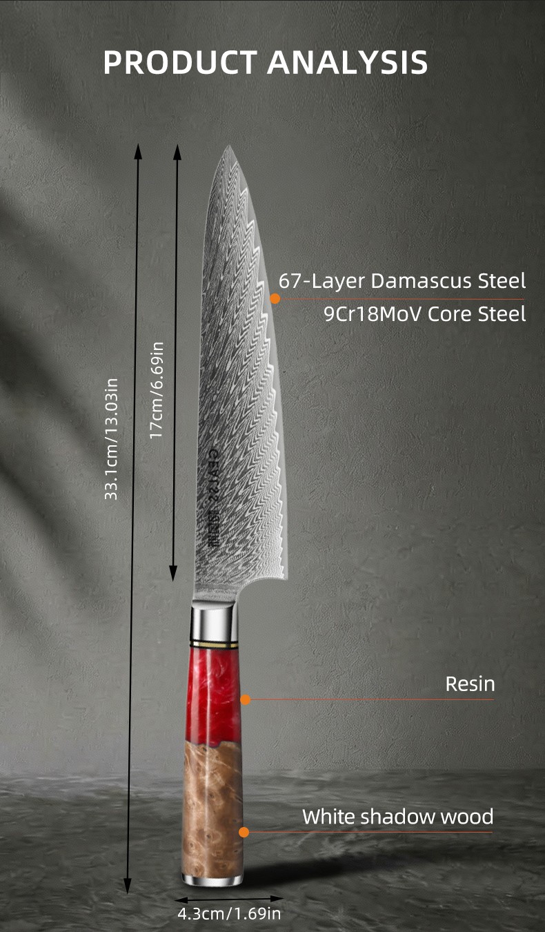 9CR18MOV CORE STEEL KNIFE SET FOR HOME USED detail