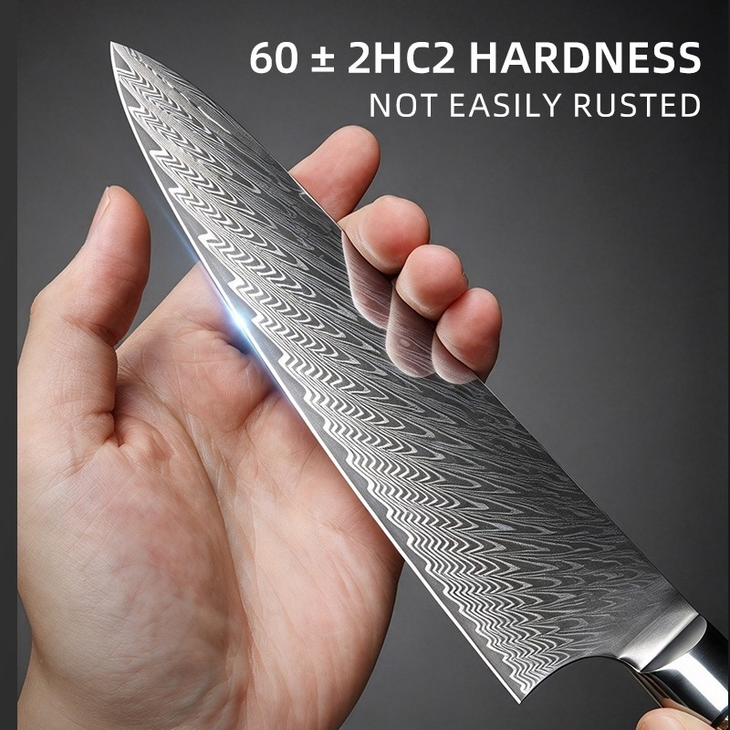 67 LAYERCOMPOSITE-STEELDamascus 8-inch Chef's Knife 2