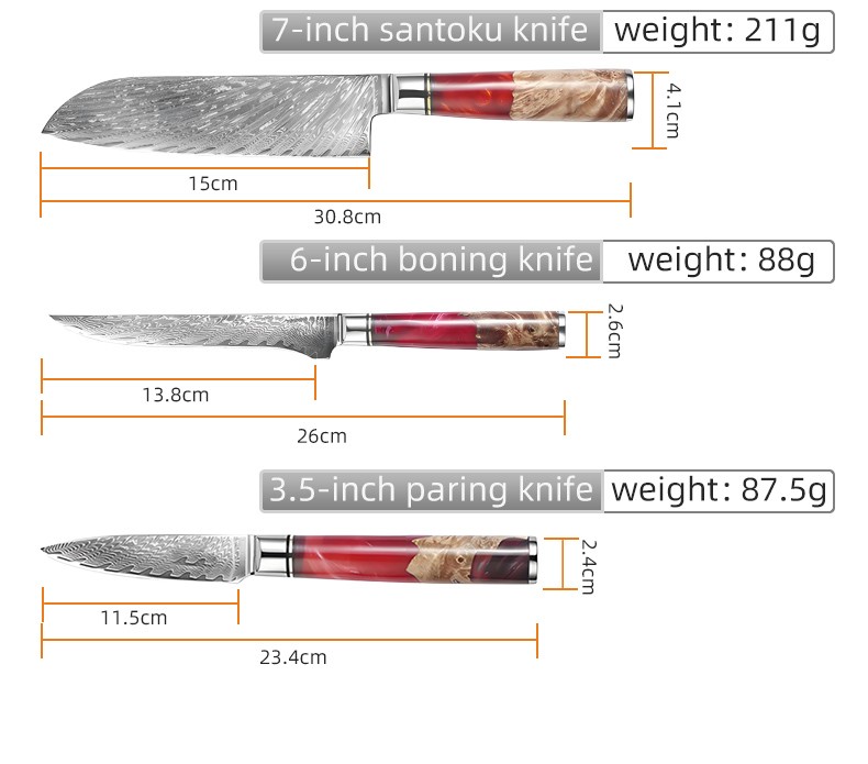 9CR18MOV CORE STEEL KNIFE SET FOR HOME USED detail