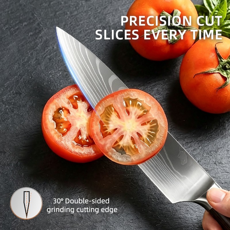 8-Inch Damascus Laser-Pattern Chef's Knife 3