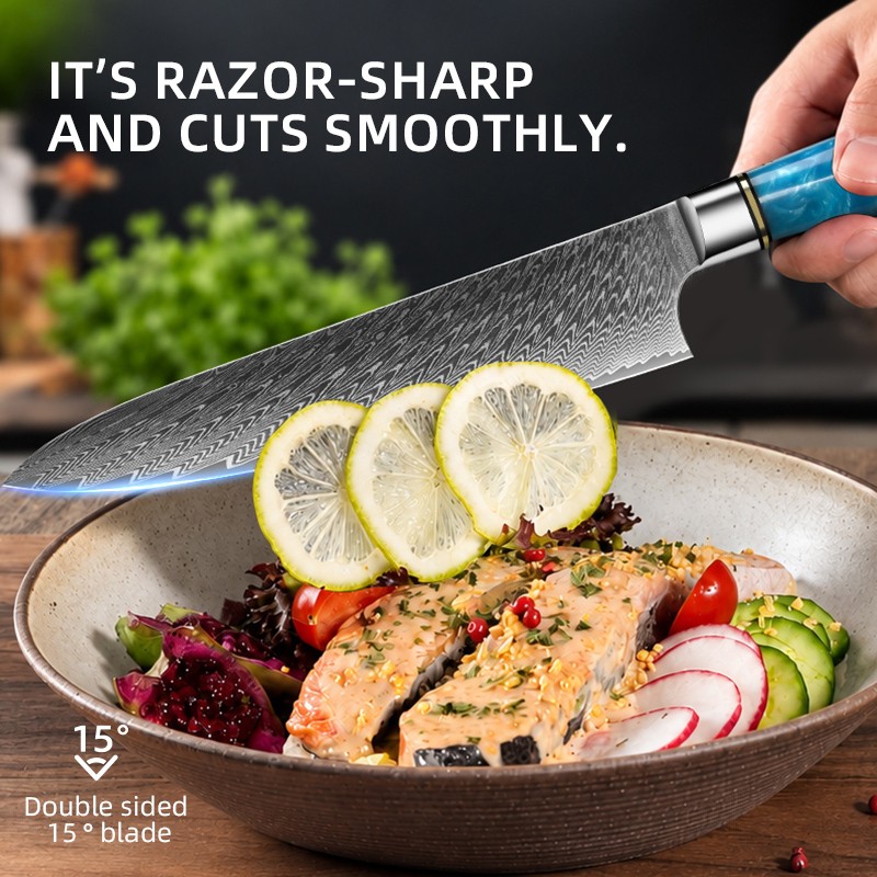 67 LAYERCOMPOSITE-STEELDamascus 8-inch Chef's Knife 4