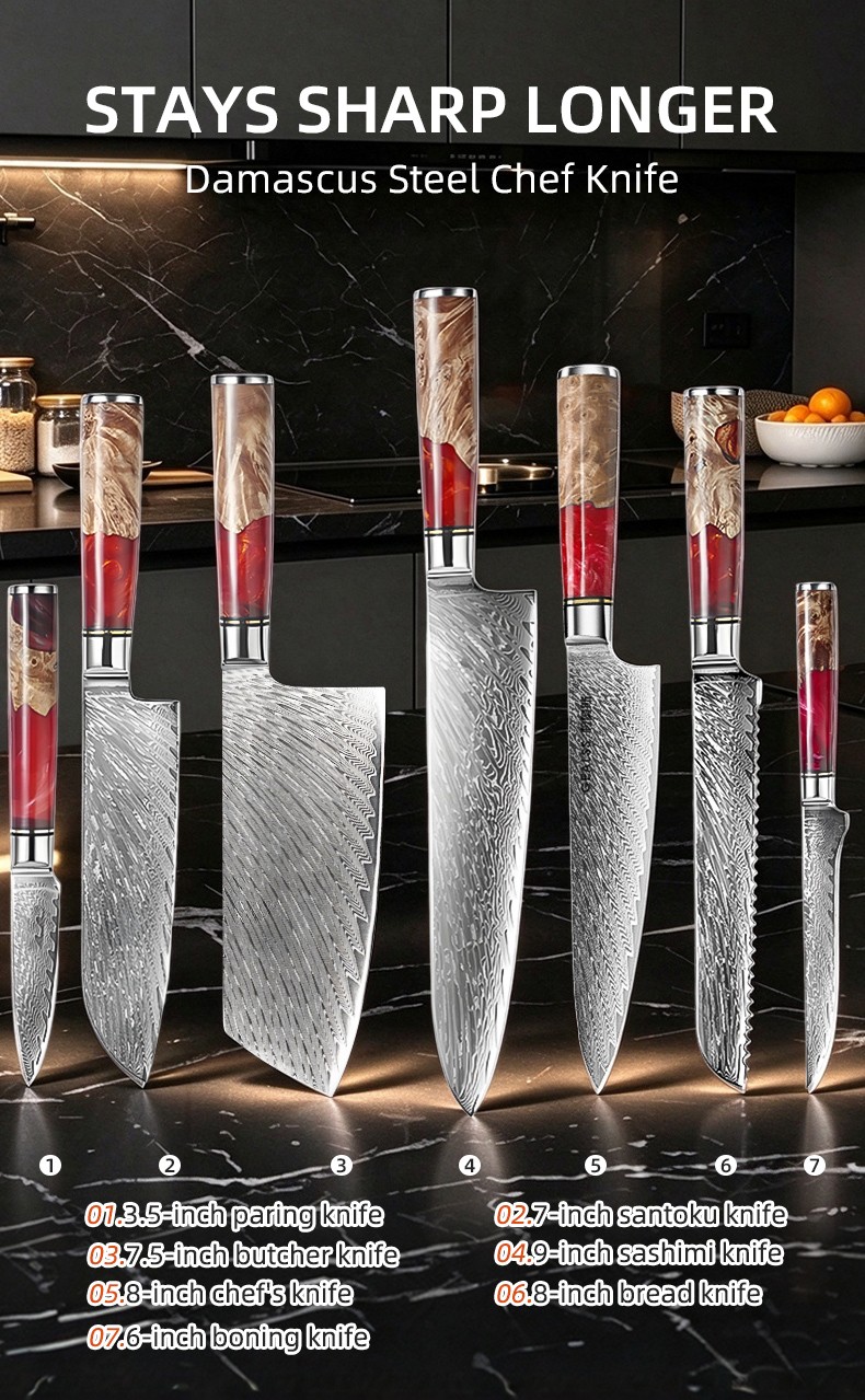 9CR18MOV CORE STEEL KNIFE SET FOR HOME USED detail