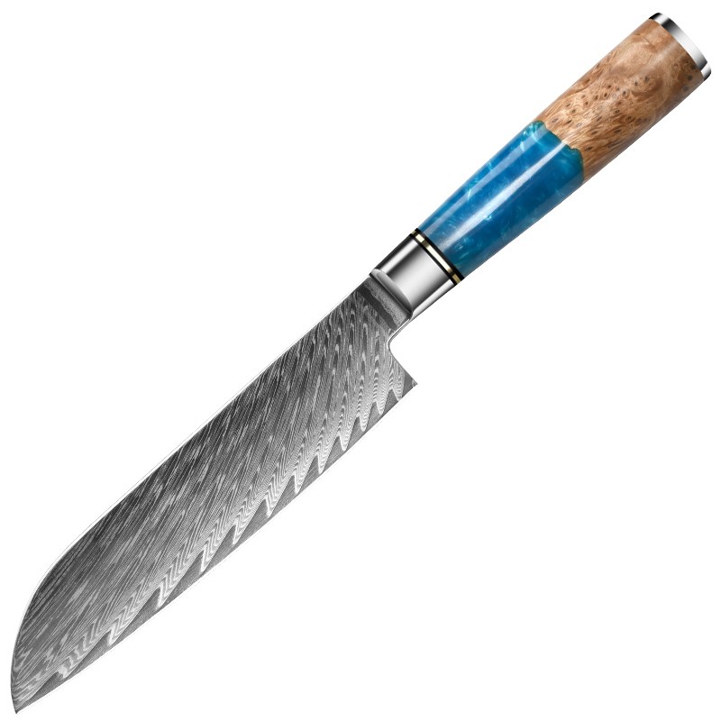RAZOR-SHARP EDGE7-Inch Damascus Santoku Knife