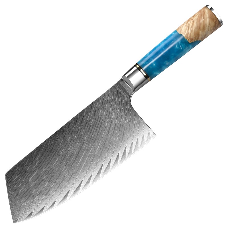 15° WET V-GRINDENHANCED Damascus Slicing Kinfe