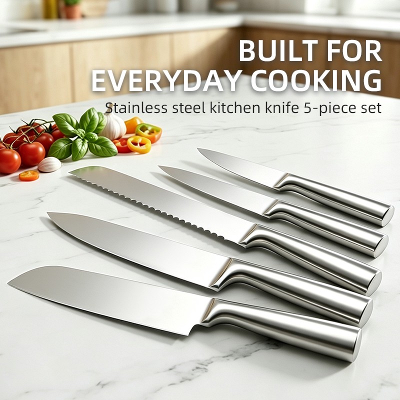 5-piece-hollow stainless steel handle Kitchen Knife Set 2